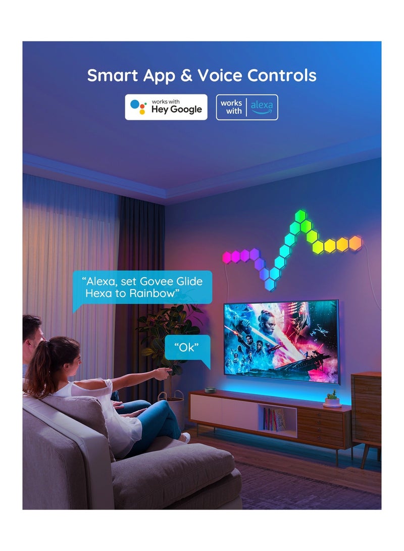 جوفي ألواح إضاءة Govee Glide Hexa (10 قطع) H6061 – ألوان متعددة للعب وتزيين الغرفة - Image 5